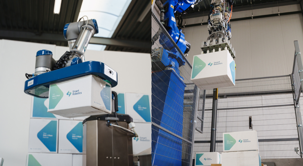 Vaccum grippers in robots for palletizing